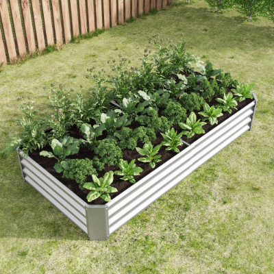 Large Metal Raised Garden Bed 6x3x1ft for Plants Vegetables Flowers Outdoor
