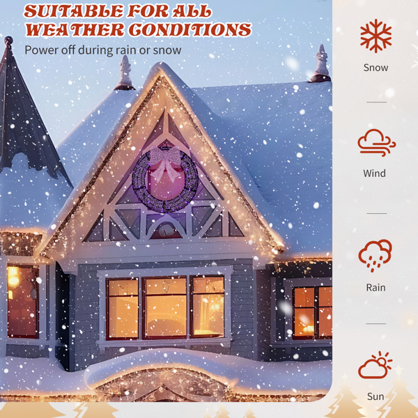 36-Inch Pre-Lit Christmas Wreath with Remote Control LED Lights - Purple Bow