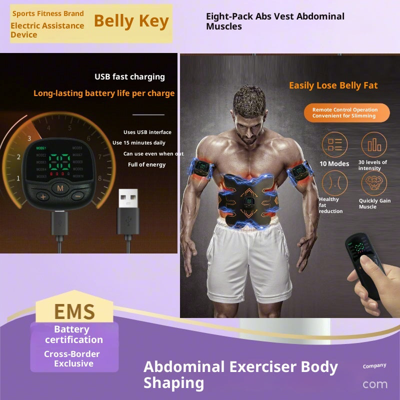 Muscle Stimulator Belt with Remote Control - Whole Body Abdominal & Fitness Massager