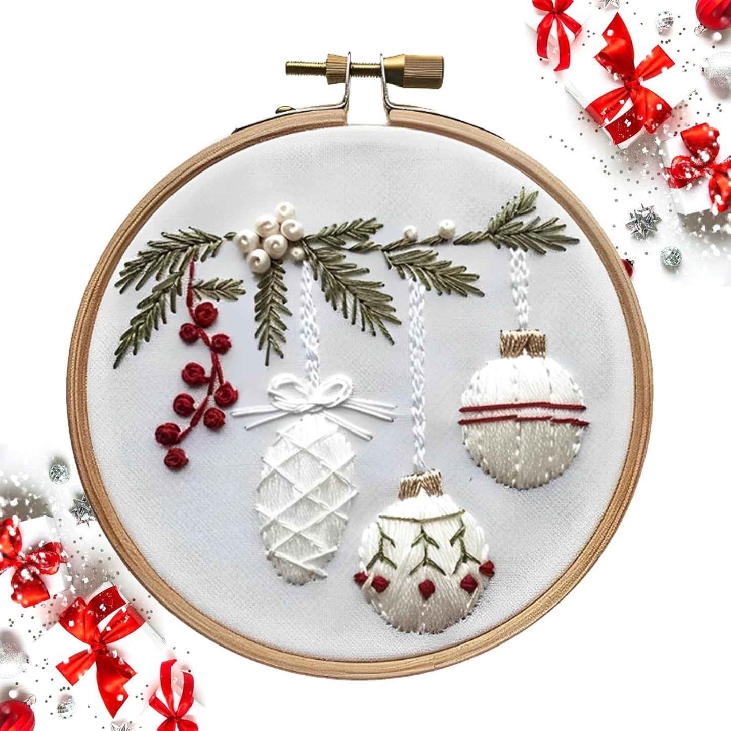 Embroidery Christmas Craft Kit - DIY Embroidery Material for Festive Decorations