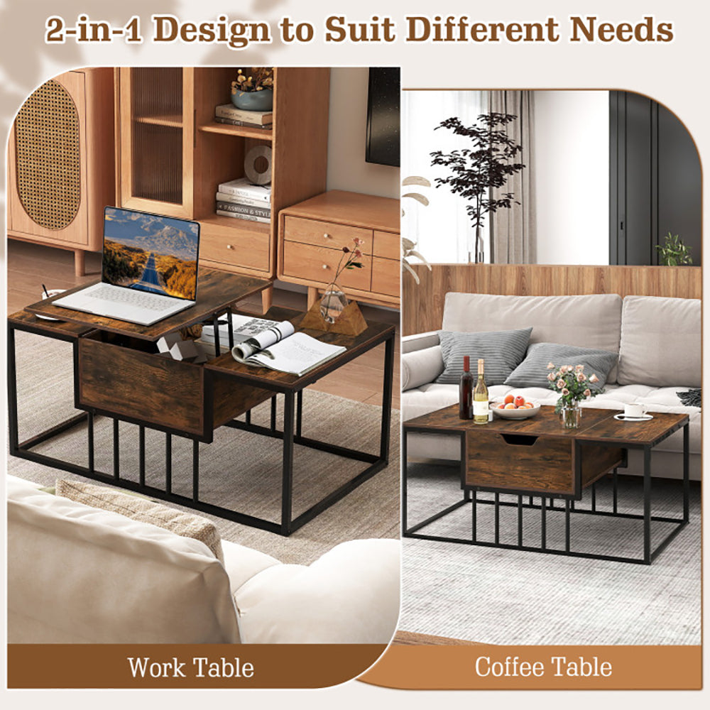 Lift Top Coffee Table Modern Center With Hidden Storage Compartment