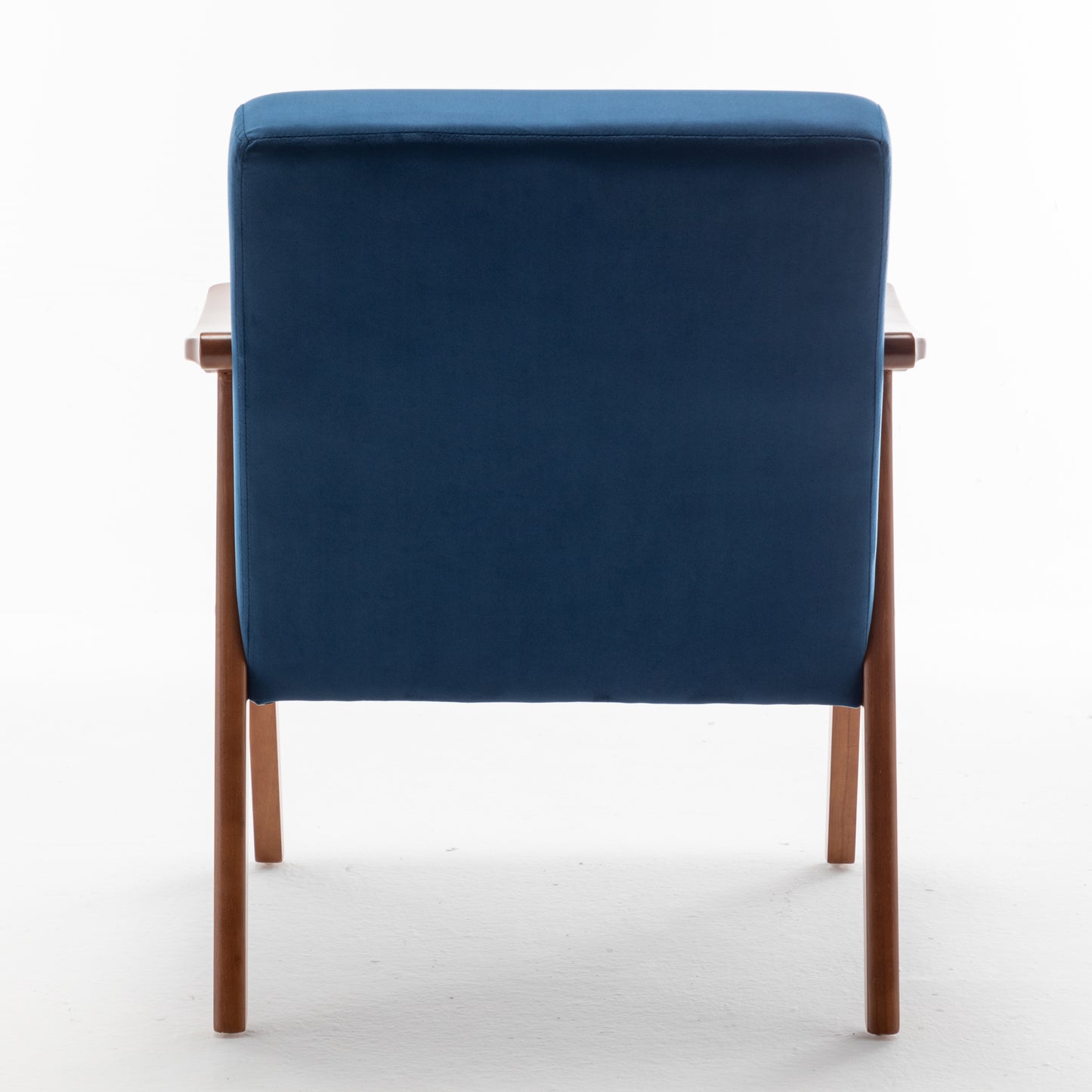 Mid-Century Modern Accent Chair - Blue Velvet Lounge Chair