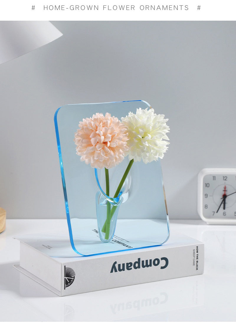 Transparent Acrylic Vase for Flowers Home Decor 15x20cm