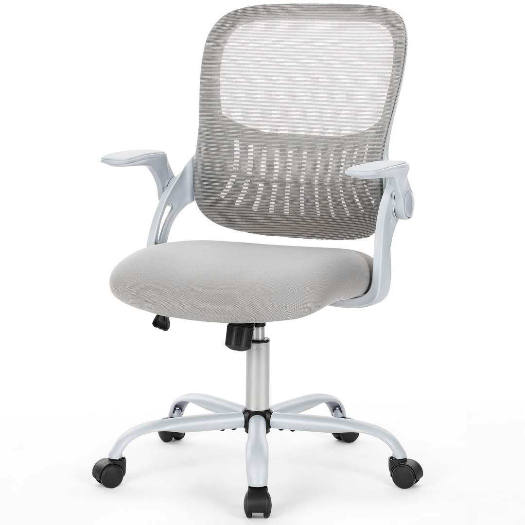 Ergonomic Mid Back Office Chair with Lumbar Support - Grey