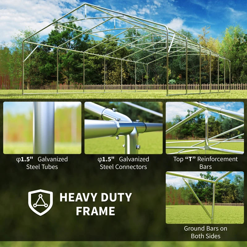 Heavy Duty 20x40 Ft Party Tent with Removable Sidewalls - White