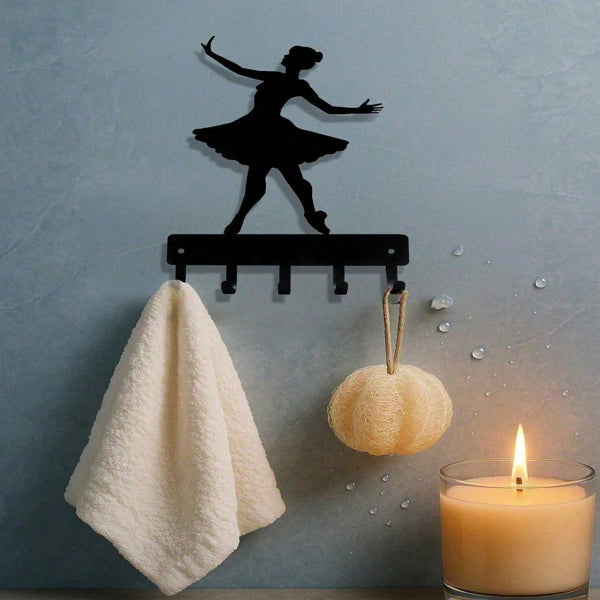 Ballet Dancer Wall Hooks for Home Organization - Sturdy Iron Design