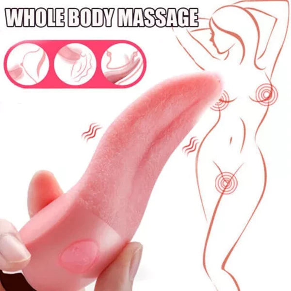 Tongue Licking Vibrator with 10 Vibration Modes - Waterproof Oral Massager