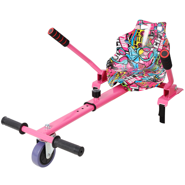 Hoverboard Go-Kart Seat Attachment - Adjustable Frame, Pink