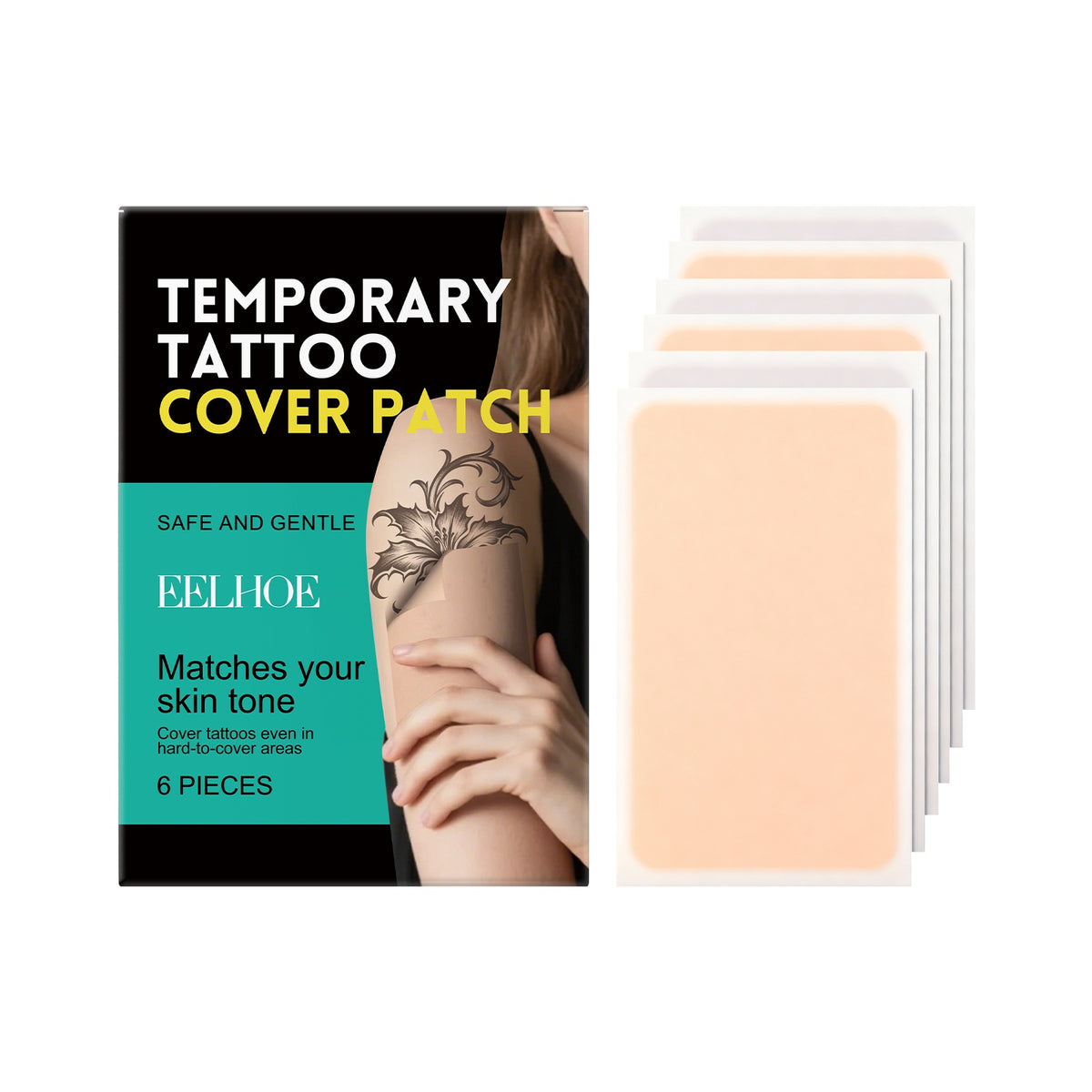 Temporary Tattoo Cover Patch - Skin Camouflage Sticker 6 Pieces