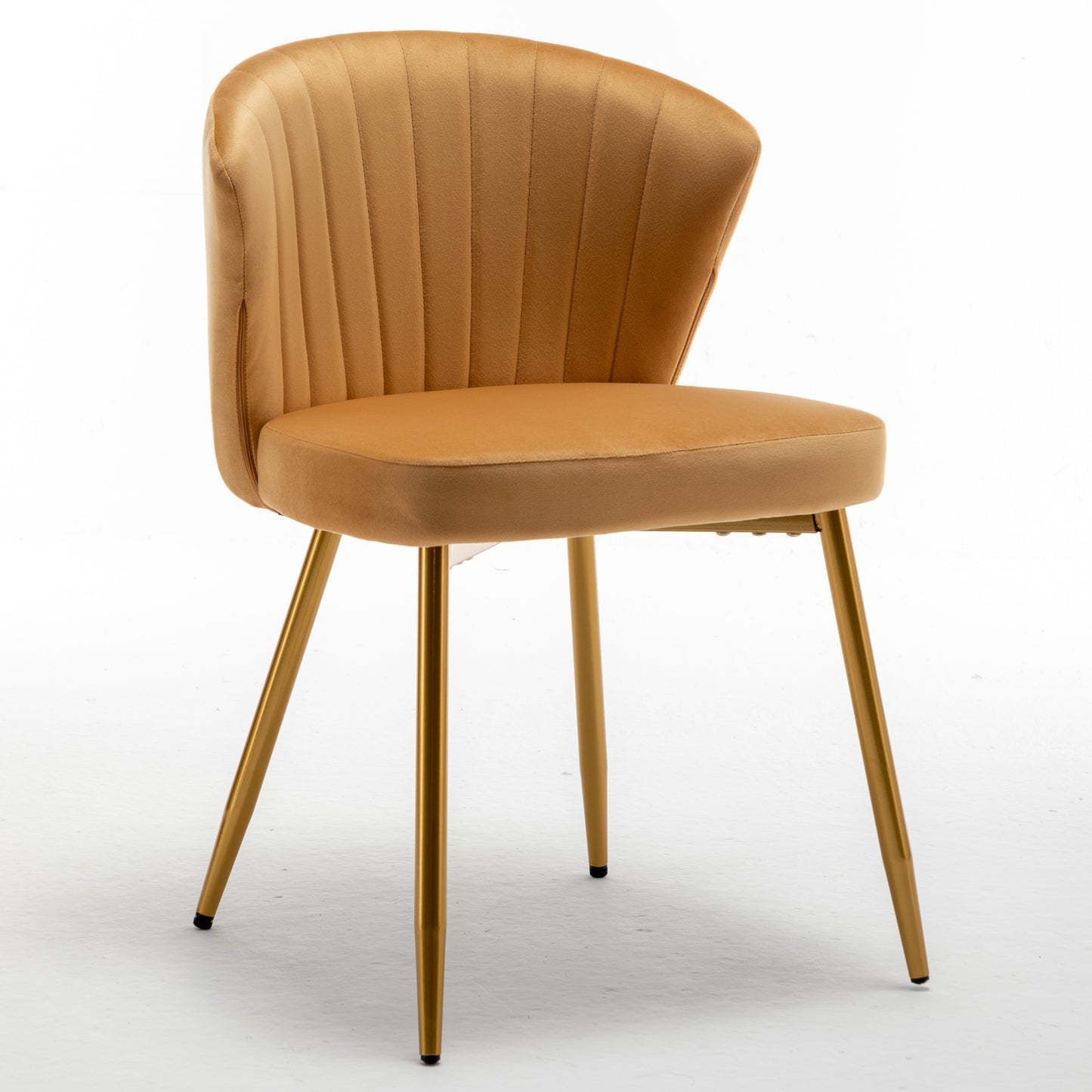 Modern Velvet Armless Accent Chair - Brick Yellow Upholstered