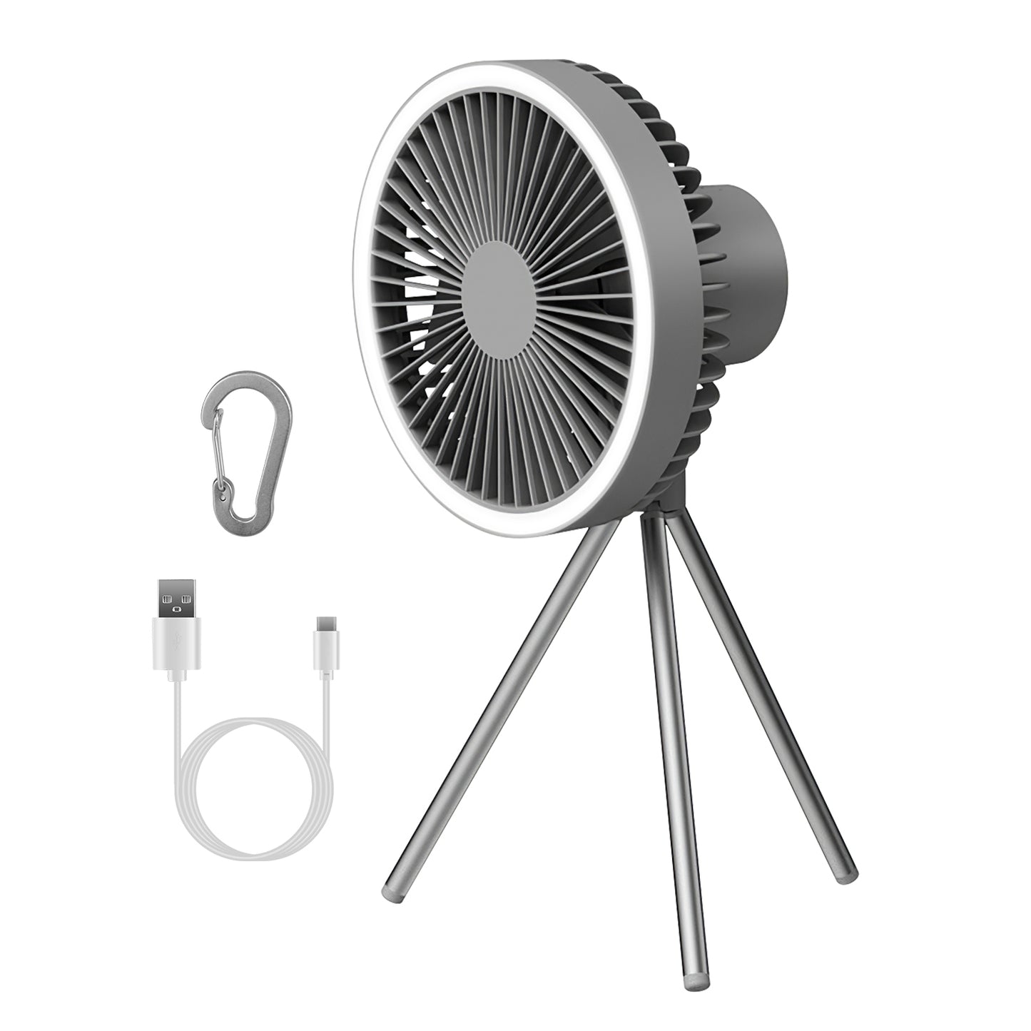 Portable Camping Fan with Lantern - 10000mAh Rechargeable Battery