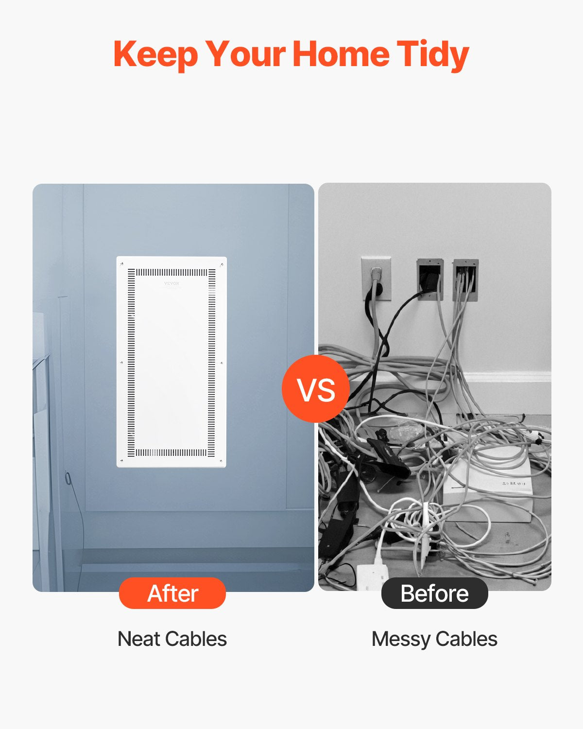 28-Inch Recessed Wall Media Enclosure with Cover for Home Entertainment