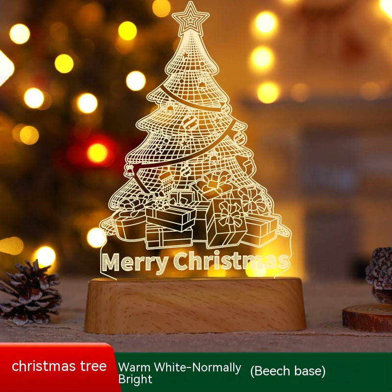 Acrylic LED Night Light - 3D Christmas Decoration Lamp