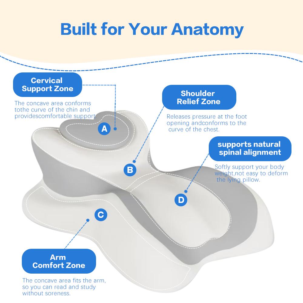 Ergonomic Heart-Shaped Memory Foam Chest Support Pillow