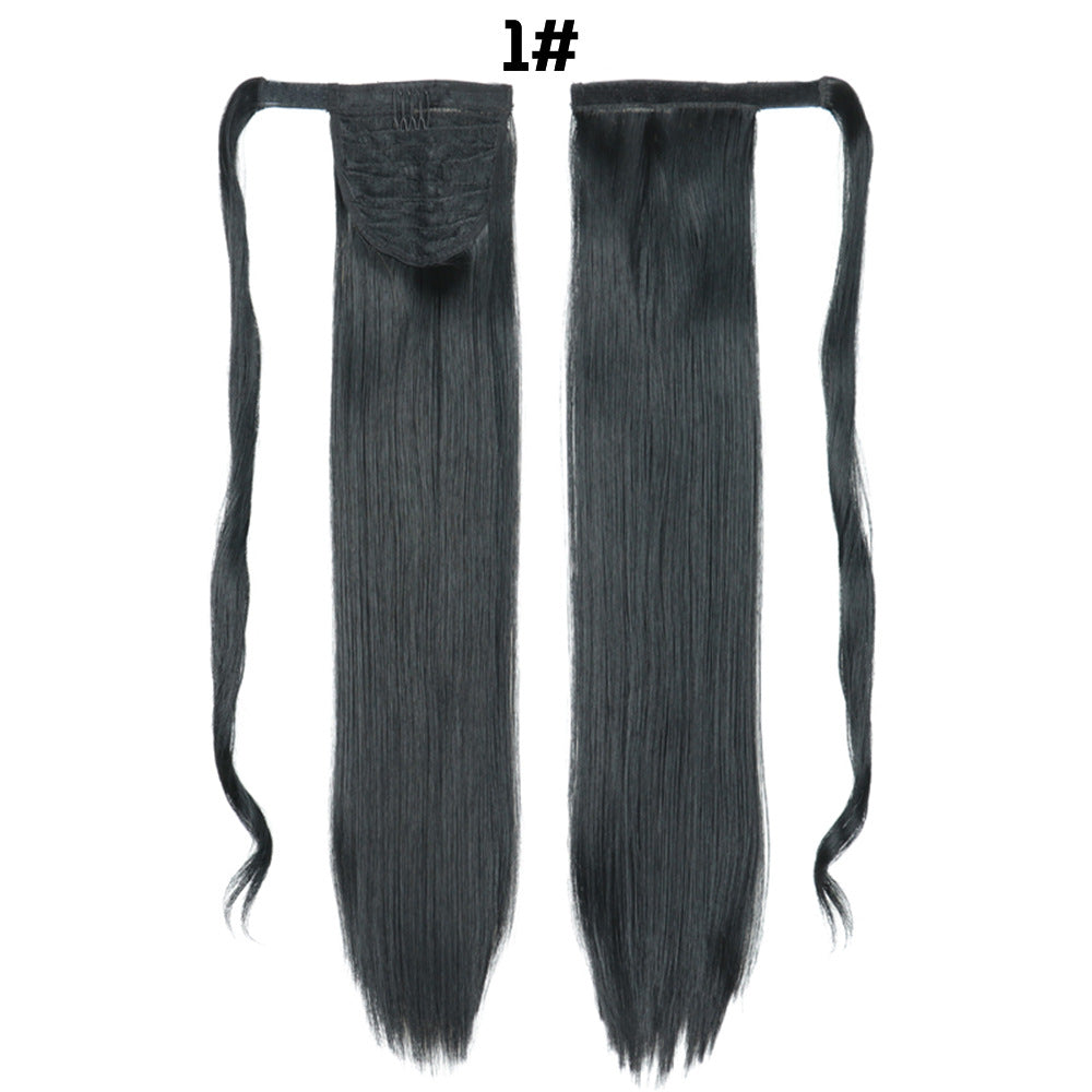 Long Straight Synthetic Hair Velcro Ponytail - Multiple Colors