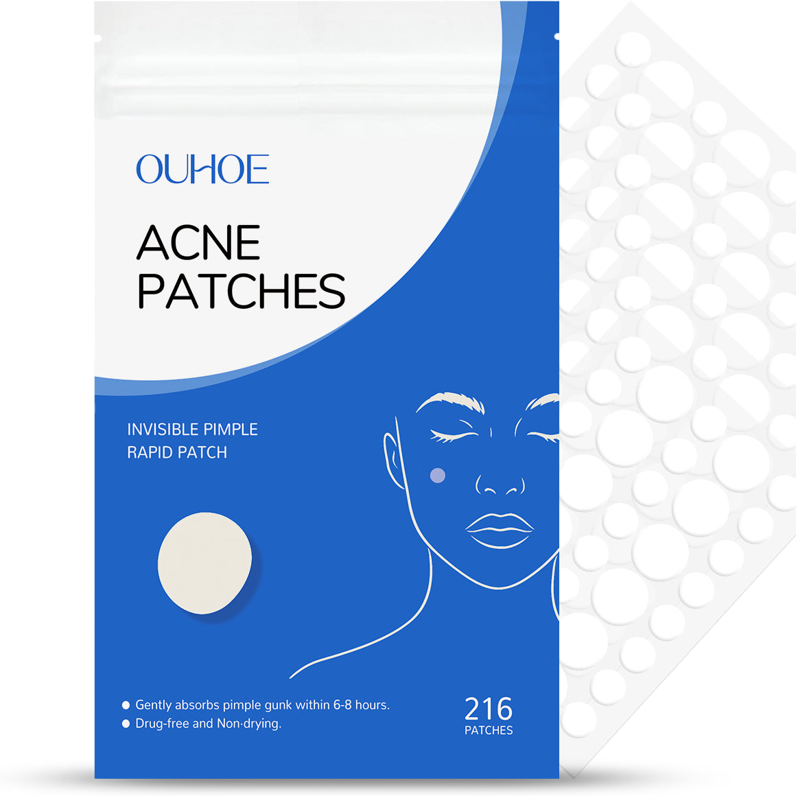 Acne Patches Set with Tea Tree Oil & Vitamin E - 216 Patches for Clear Skin