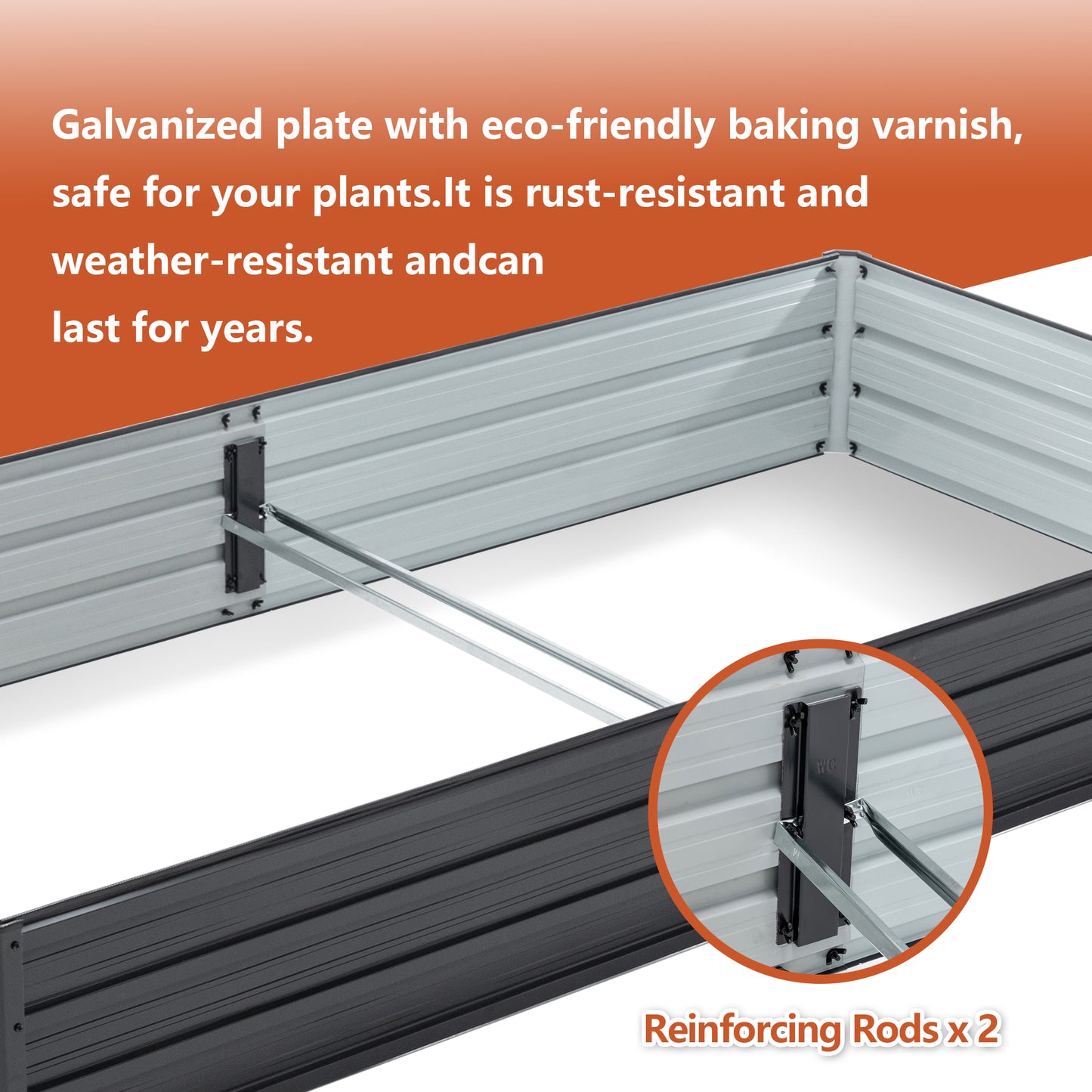 Galvanized Raised Garden Bed - 8ft x 4ft Metal Planter Box
