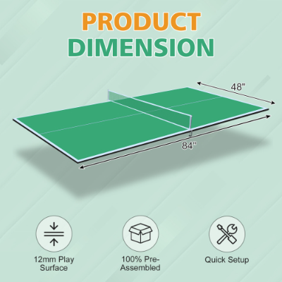 7ft Foldable Ping Pong Conversion Top for Indoor Games