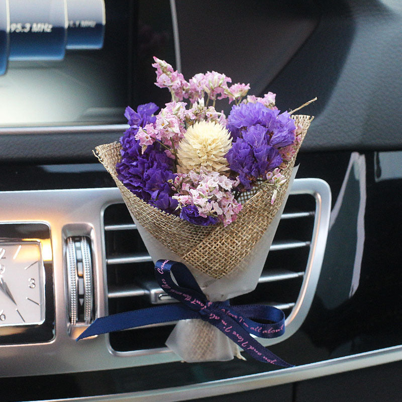 Decorative Dried Flowers Air Outlet Car Freshener - Colorful Aromatic Bouquet