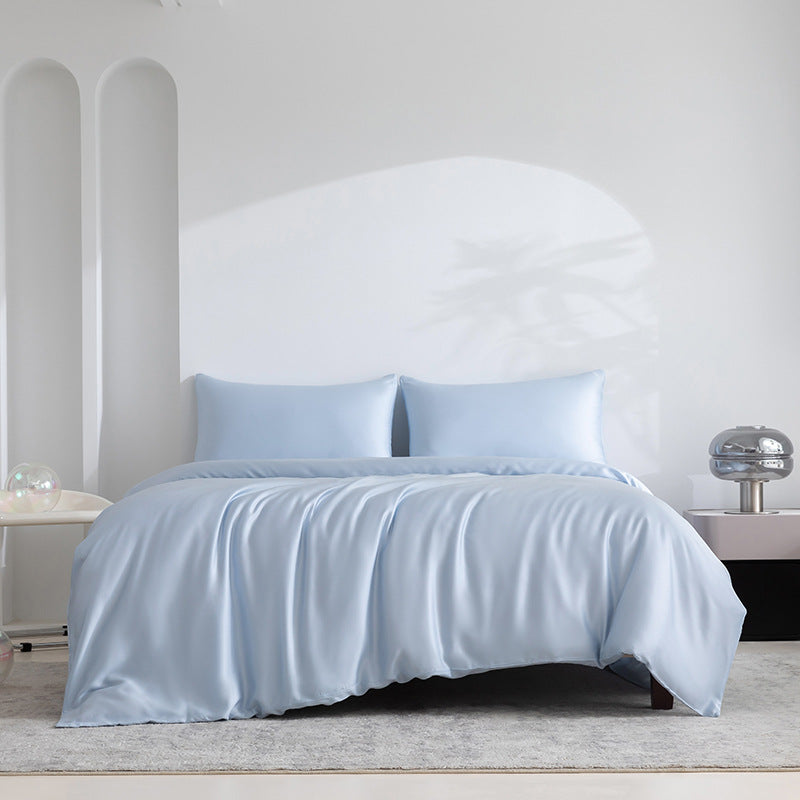 Lyocell Bed Sheet Set with Fitted Sheets and Quilt Cover - Light Luxury Bedding