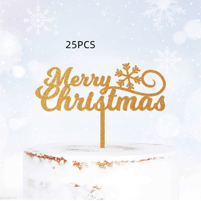 Decorative Acrylic Cake Card Plug-in Set for Holiday Cakes - Multiple Styles & Quantities