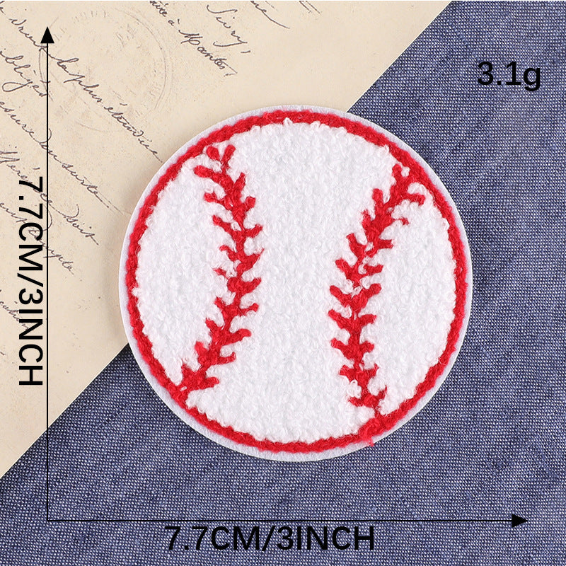 Baseball Cloth Label with Hot Melt Adhesive for Embroidery and Crafting