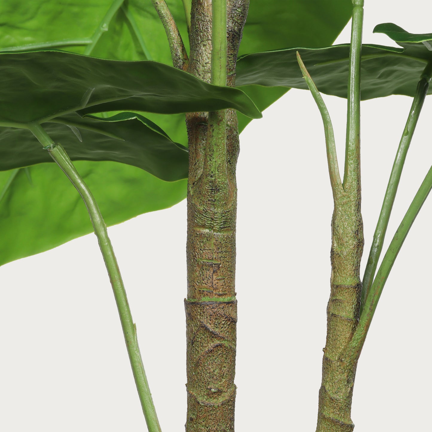 30'' Artificial Alocasia Leaf Plant with White Pot - 2pc Set