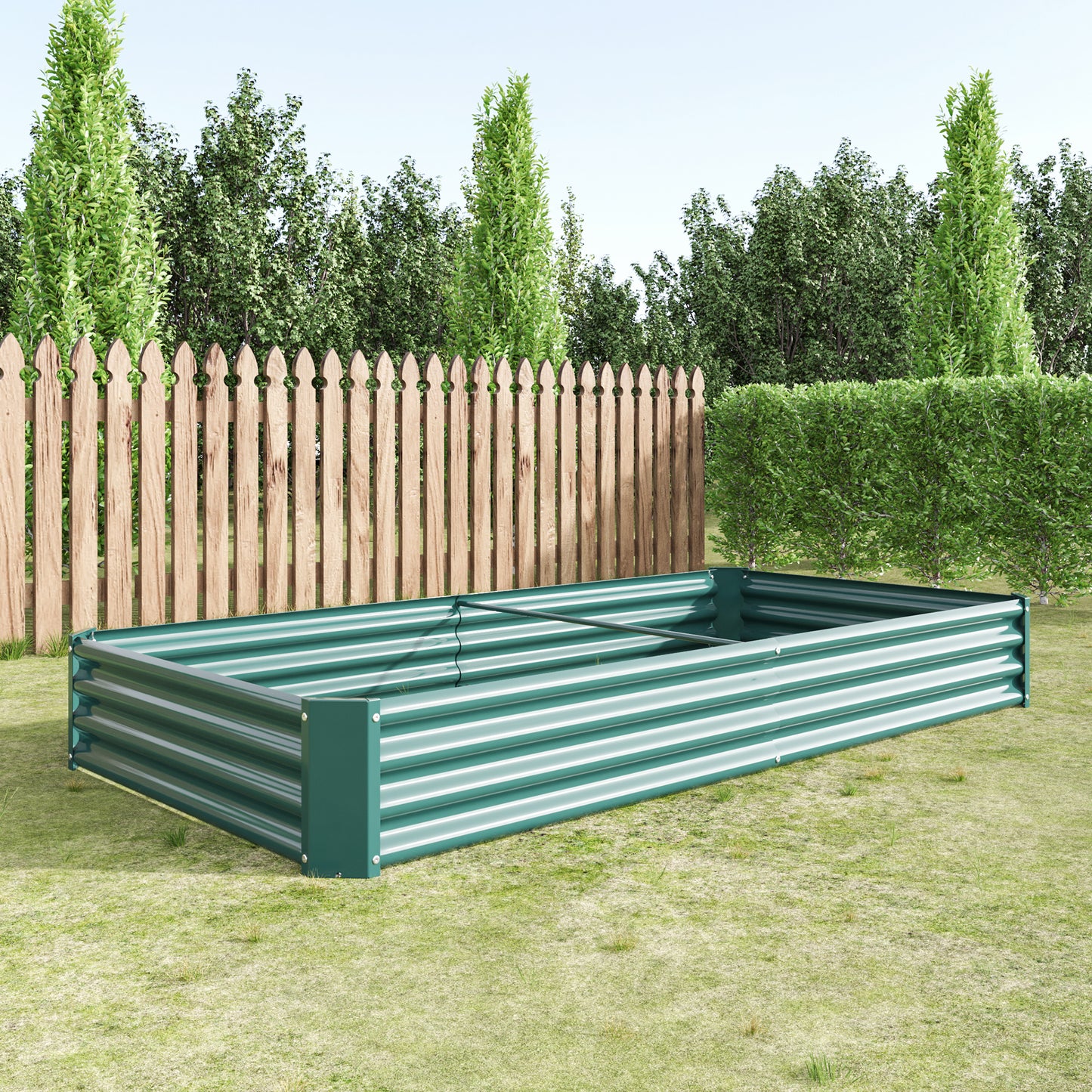 2-Piece Green Metal Raised Garden Planter Bed - 7.6' x 3.7'