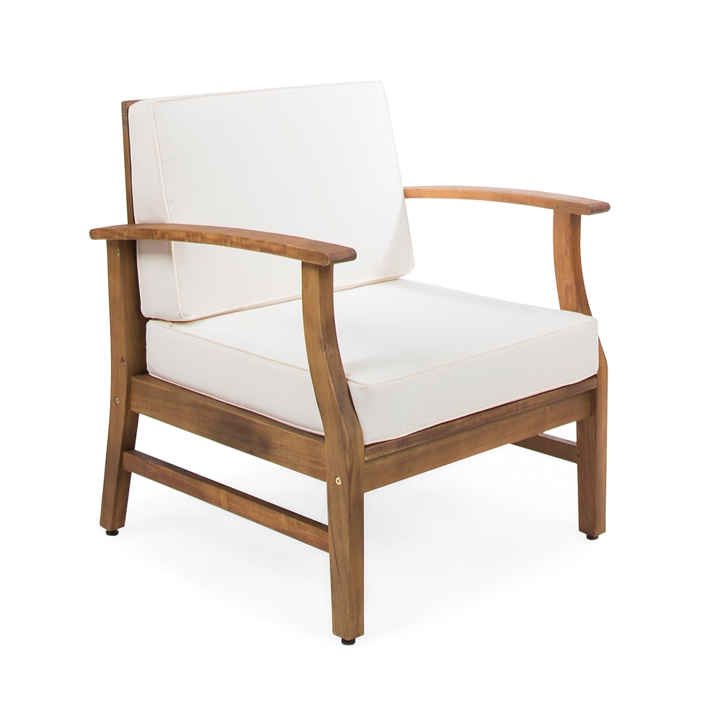 Perla Club Chairs Set of 2 - Cream Acacia Wood
