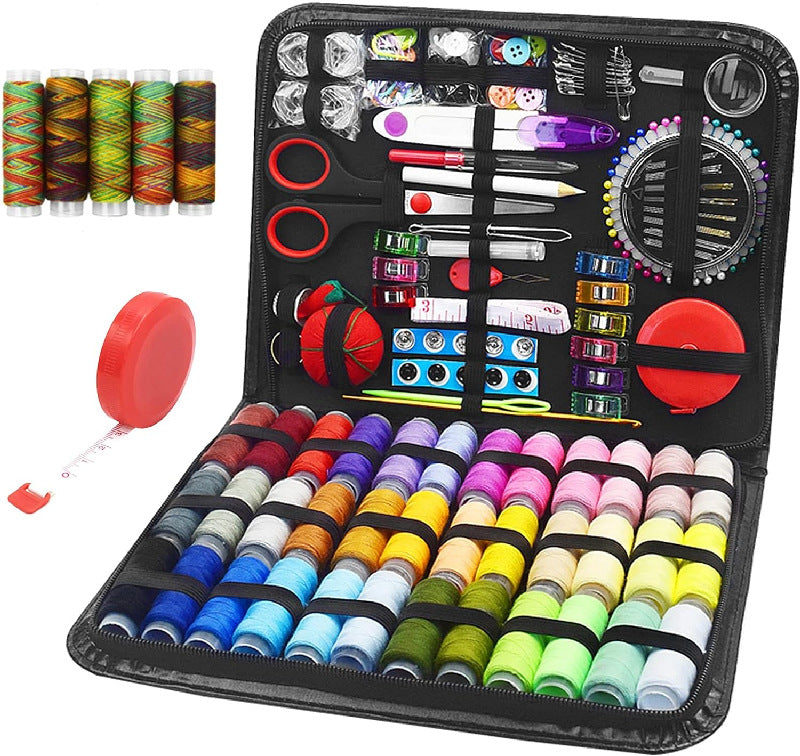 Colorful Thread Sewing Kit with Storage Bag 205PCS Set for Crafts & Repairs