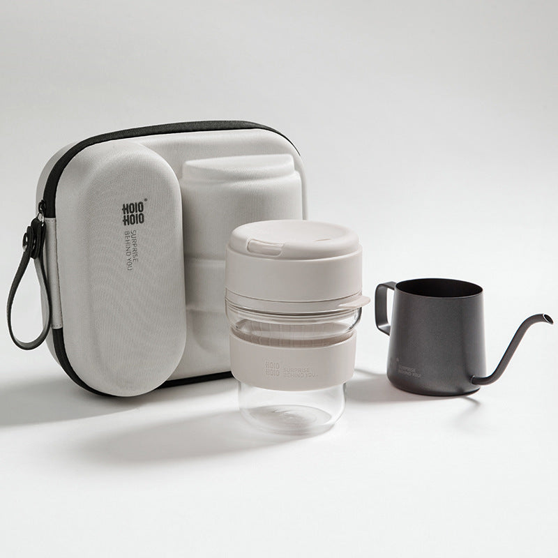 Portable Coffee Cup Set for Travel and Office - Heat-Resistant Glass & PP Material