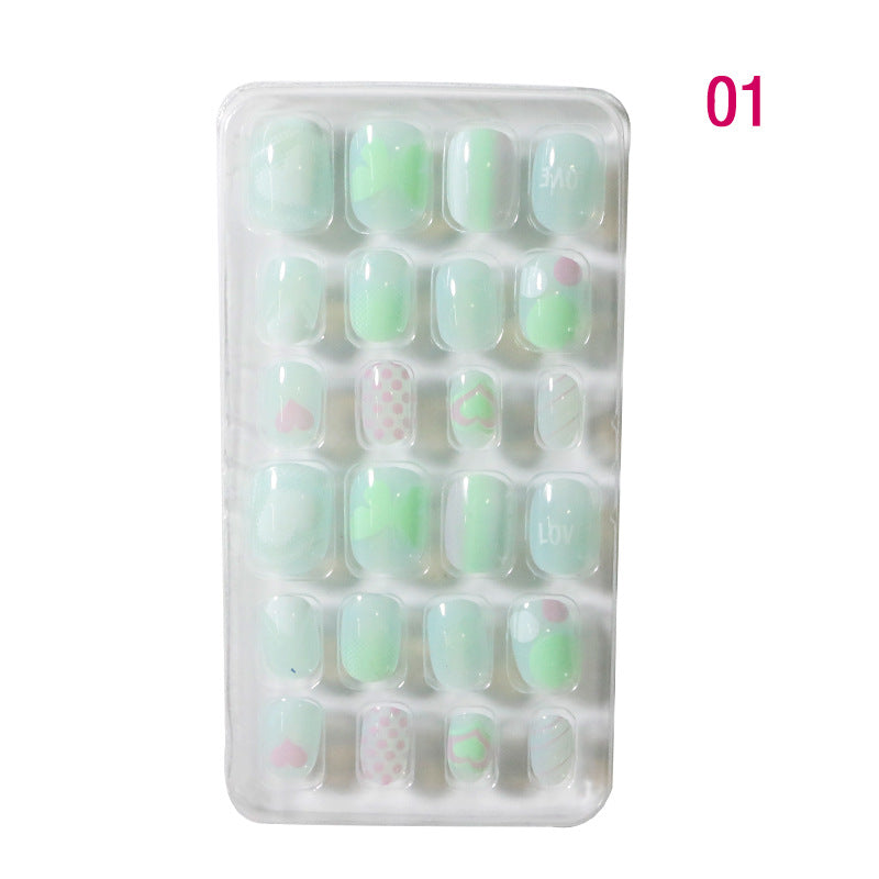 Children's Nail Art Stickers Patch Set - 24-Piece Kids Nail Tips