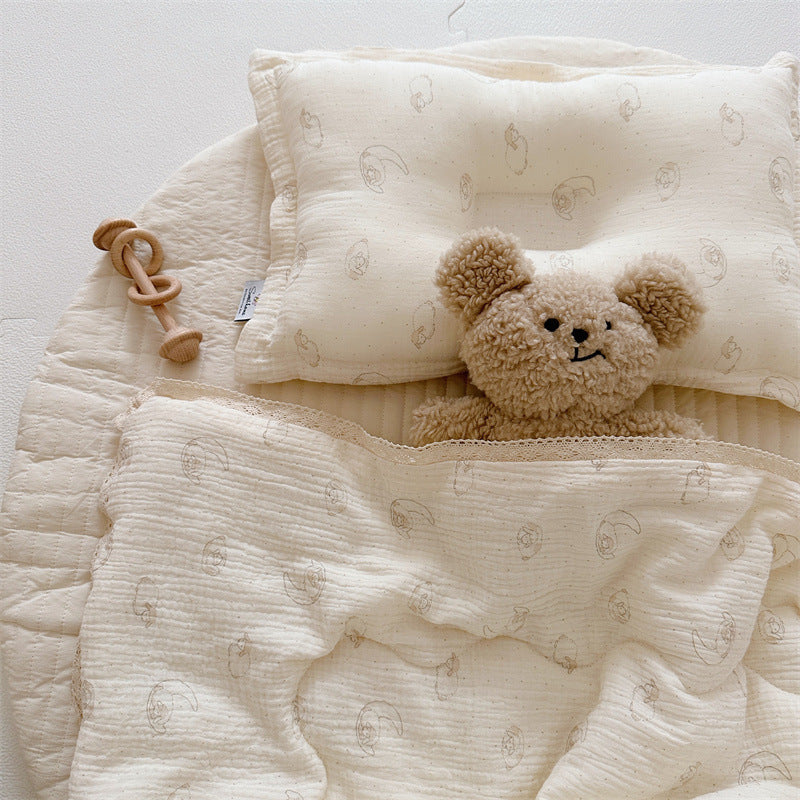 Pure Cotton Double-Layer Gauze Summer Duvet Cover Set - Lightweight & Breathable