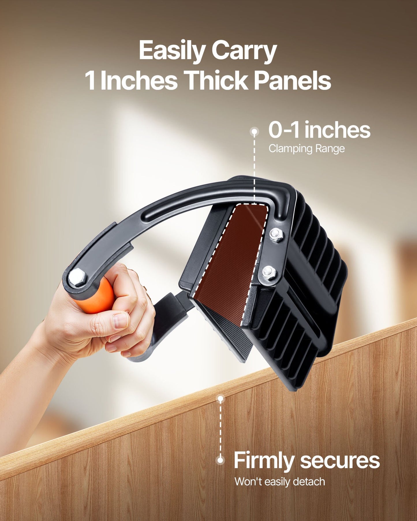 Heavy-Duty Plywood Carrier 200 Lbs Load Capacity for Drywall Handling - Orange