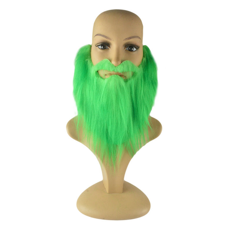 Green Plush Beard for Party & Carnival Decor - Bearded Costume Accessory