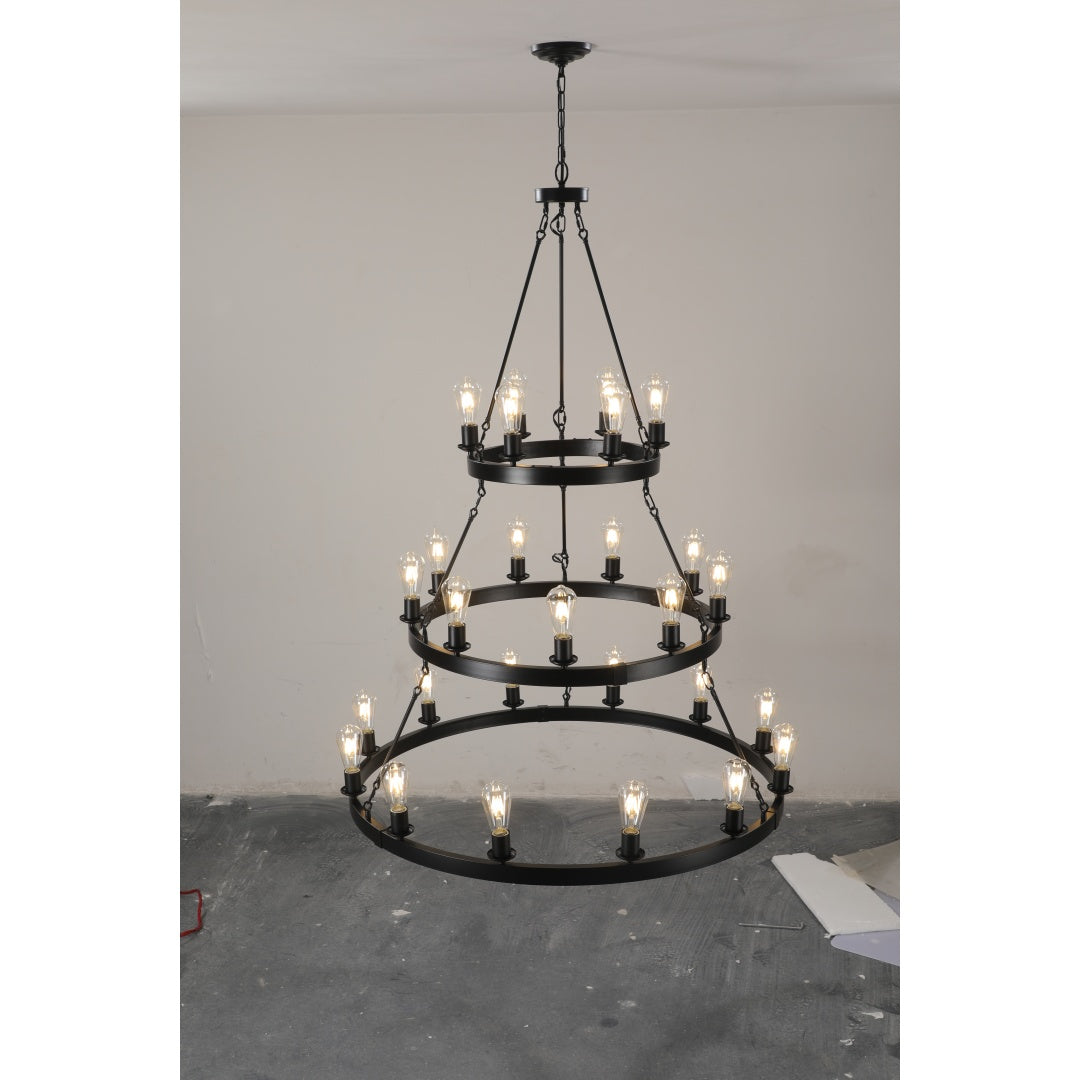 Retro Industrial 3-Layer Pendant Light - 27 Bulb Capacity