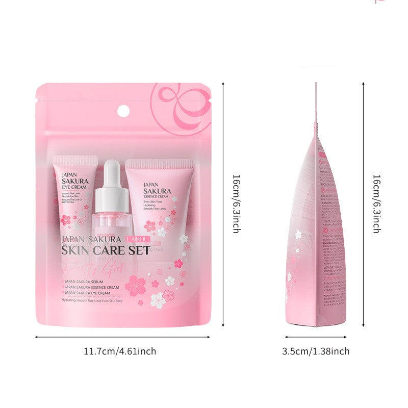 Cherry Blossom Skin Care Set - Moisturizing Facial Care 3 Pieces