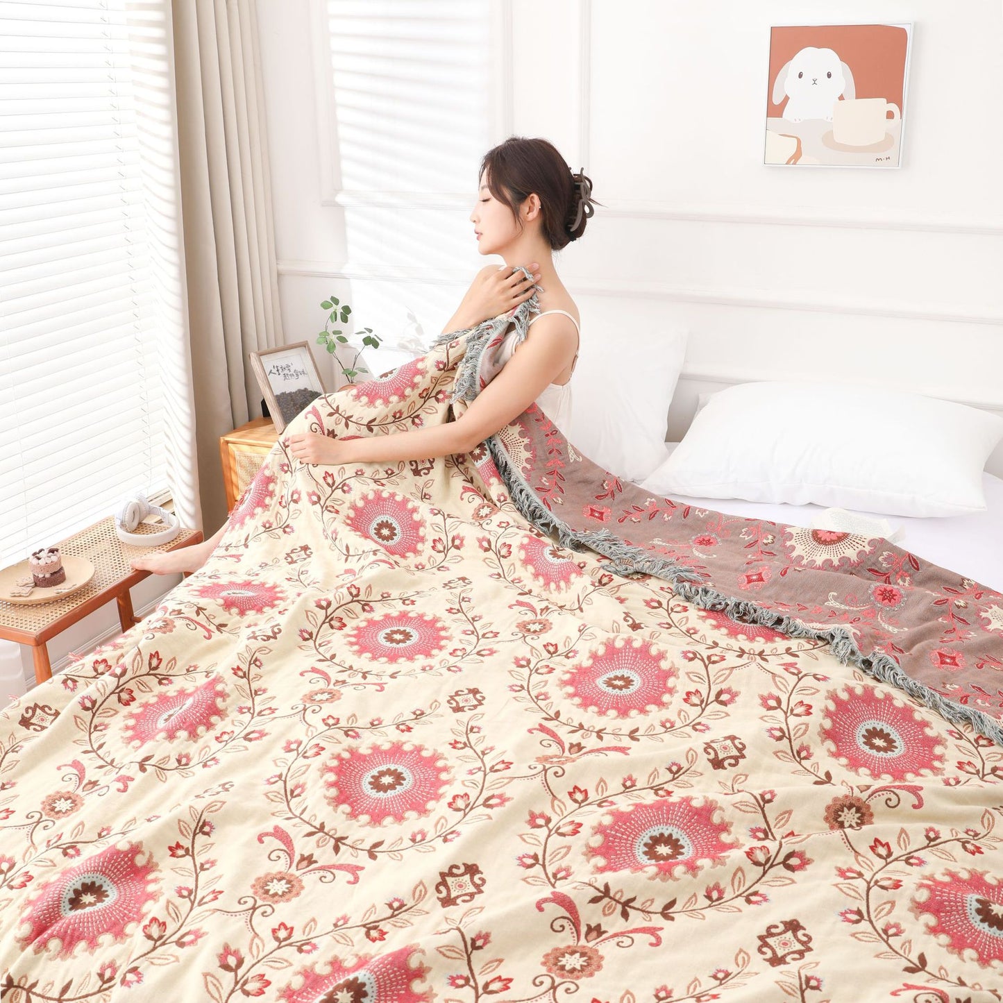 Multi-Layer Cotton Gauze Blanket for Sofa and Home Decor