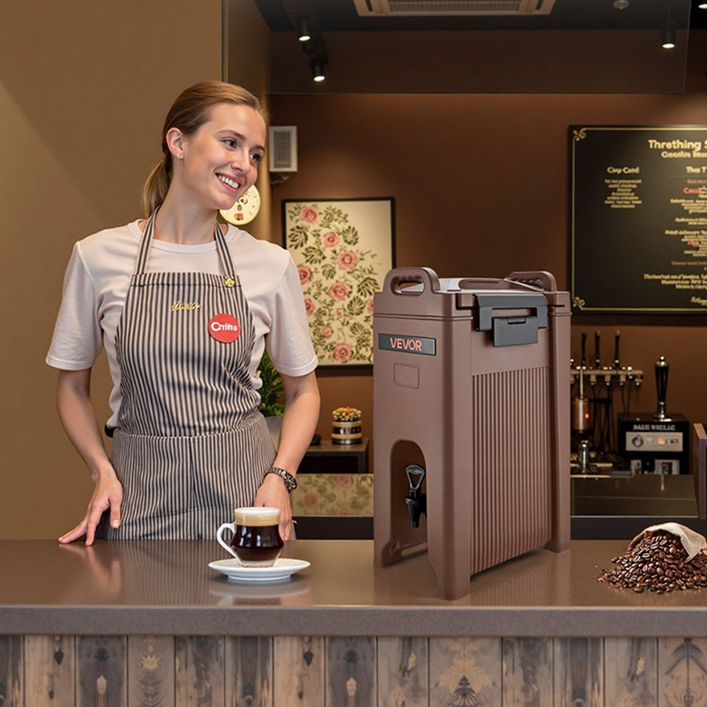 5 Gallon Insulated Beverage Dispenser - Hot & Cold Drink Server