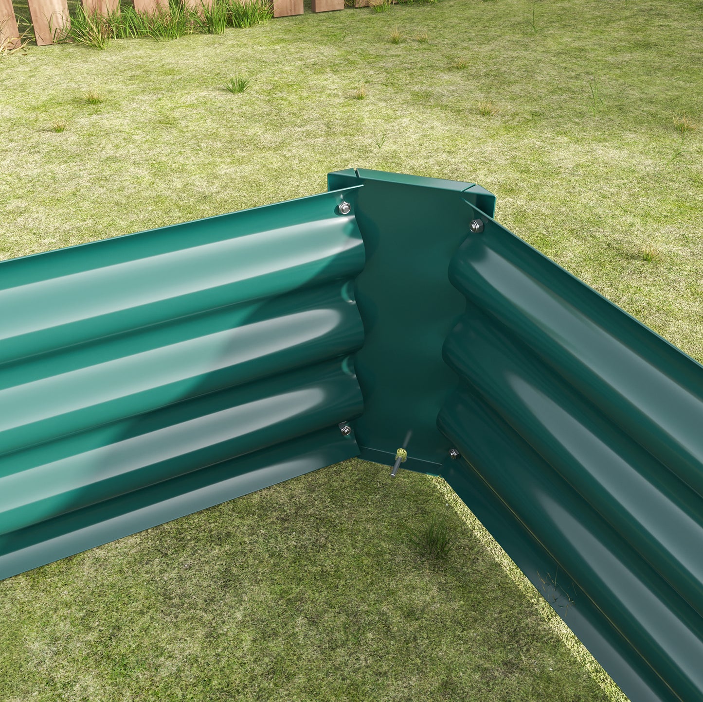 2PCS Green Metal Raised Garden Planter Beds - 6'x3'x1'