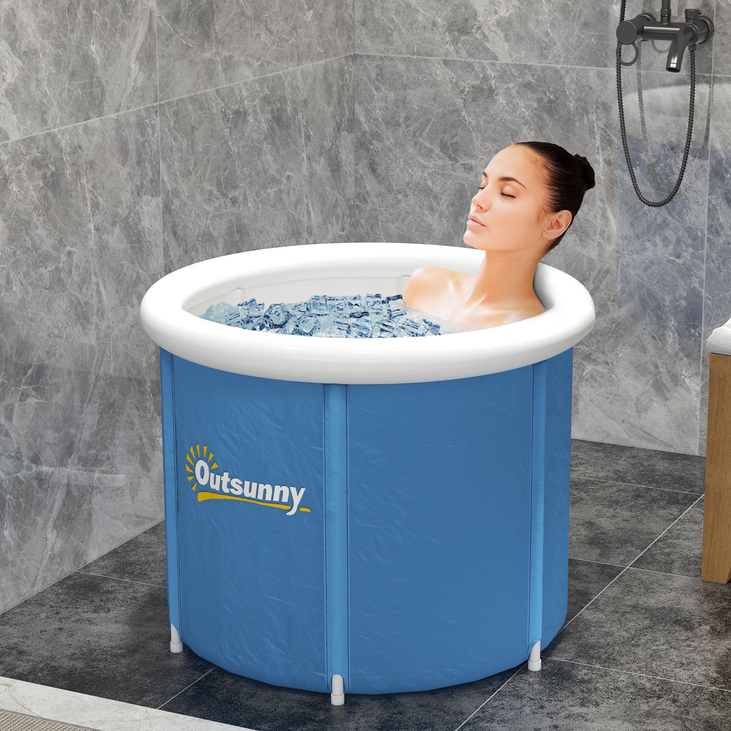 Portable Ice Bath Tub for Athletes Recovery - Dark Blue