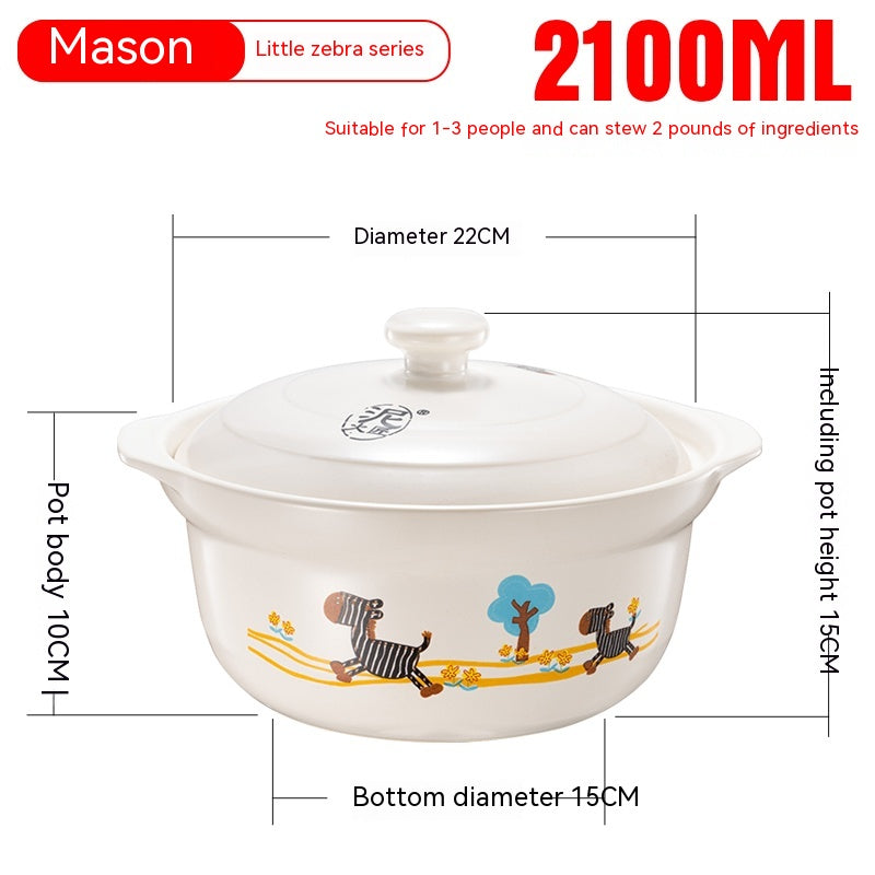 High-Temperature Ceramic Casserole Stew Pot with Cover - Kitchen & Home Storage