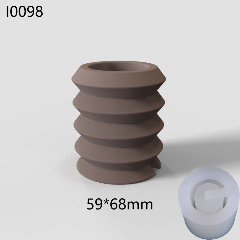 Creative Cement Lamp Holder Mold with Thread Design for Home Decor