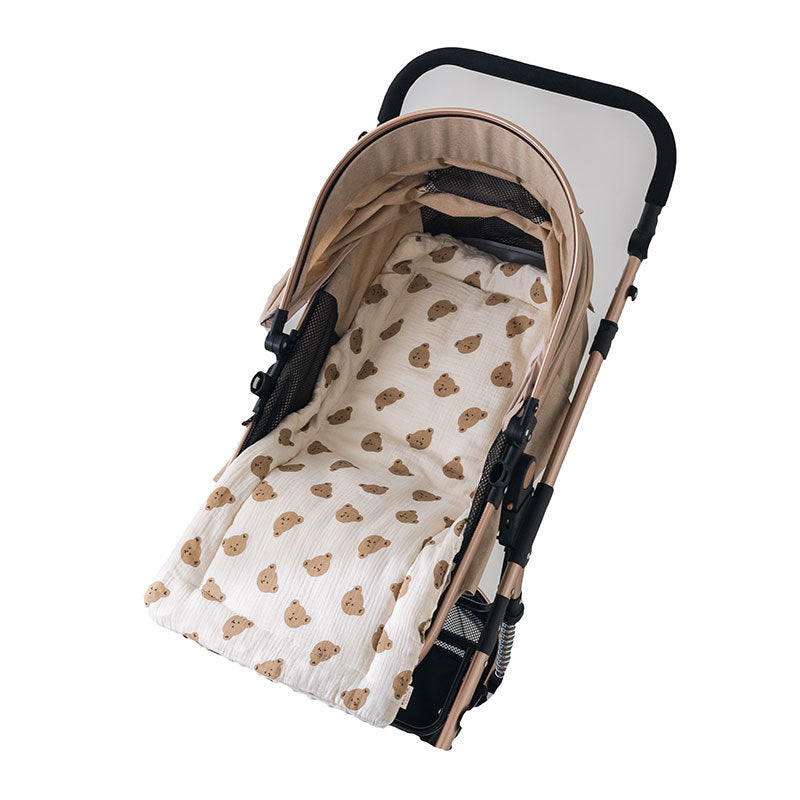 Baby Stroller Cotton Cushion Set with Star Moon Bear & Heart Designs – 40x80CM