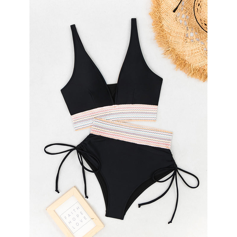 High Waisted Two-Piece Bikini Set with Tummy Control