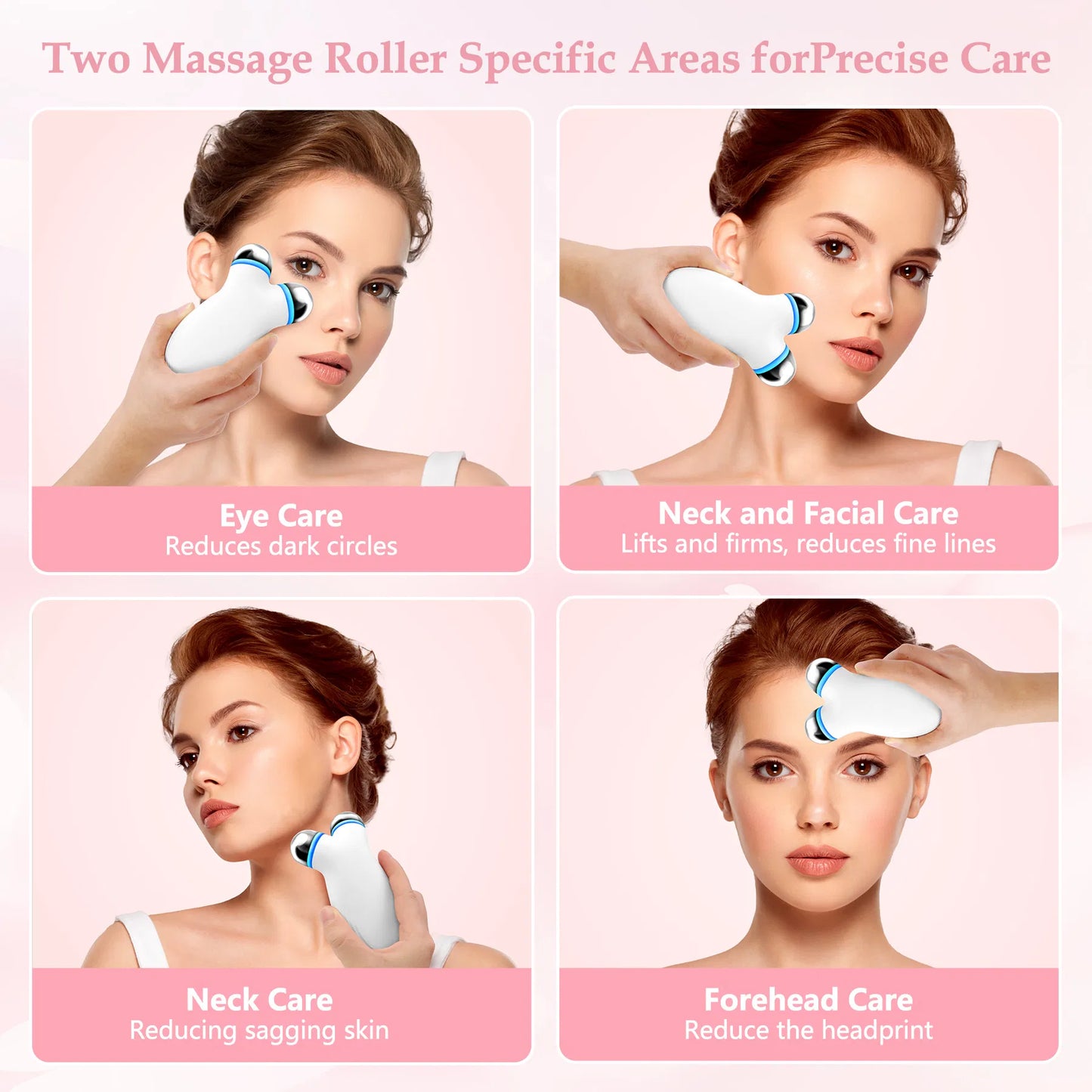 Microcurrent Facial Toning Device - Anti-Aging Skin Lifting Tool - White
