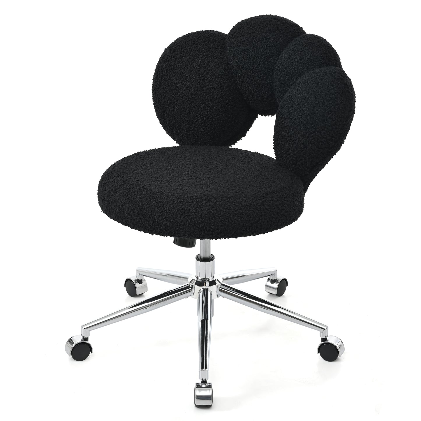 Adjustable Black Chair with 360-Degree Rotation & Foam Cushion