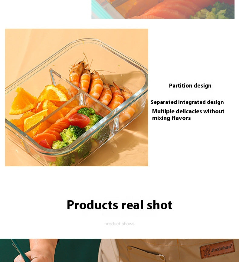 Glass Lunch Box Food Grade Sealed Container for Microwave Oven