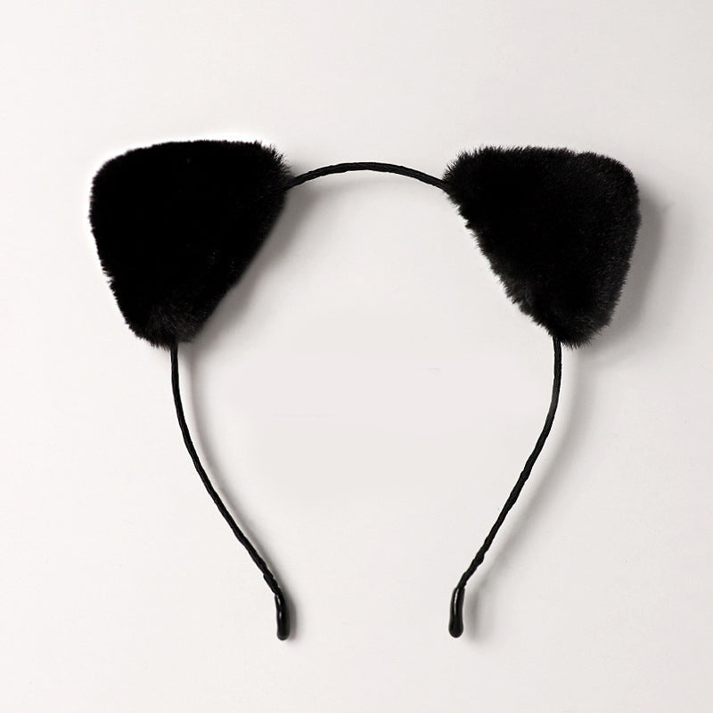 Cute Plush Animal Headband with Bells and Cat Ears for Kids & Adults