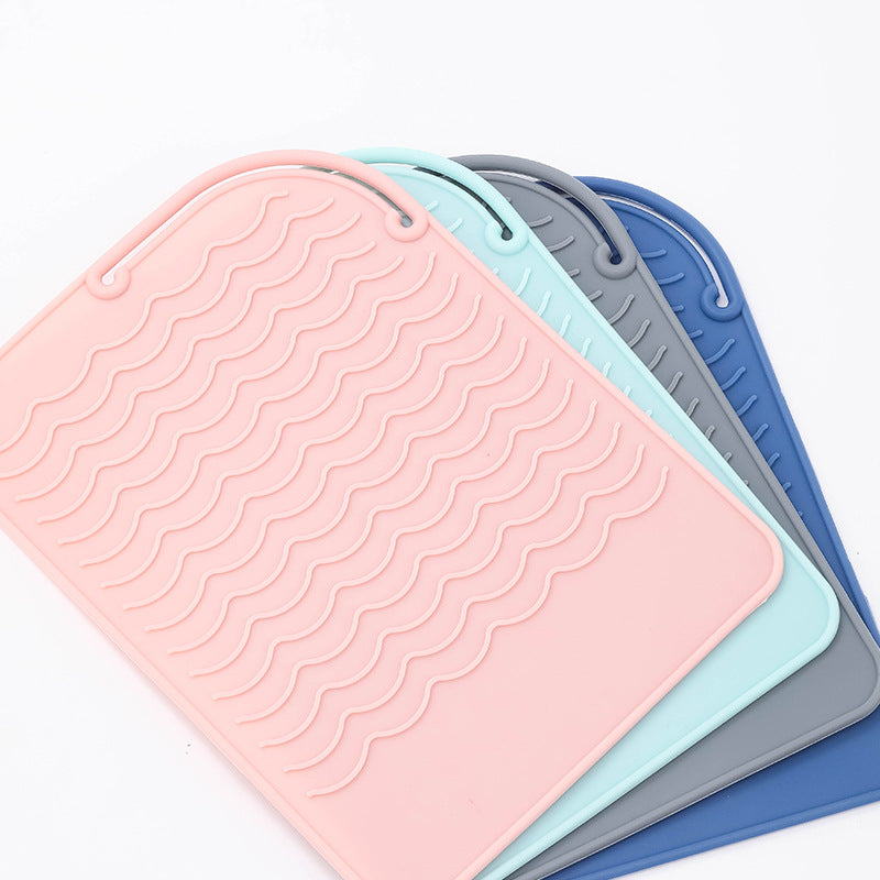 Portable Hair Curler & Straightener Silicone Heat Proof Mat for Styling